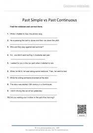 Past Simple Vs Past Continuous Error Correction Photocopiables
