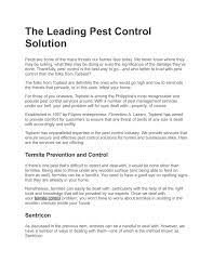 Categories include every pest from bed bugs to wasps. The Leading Pest Control Solution I Topbest Pest Services Inc By Lunaraffy25 Issuu