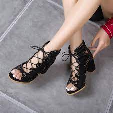 Shoppen sie jetzt ihre lieblingsmarken mit weiteren reduzierungen und bis zu 70% rabatt. Sandales Chaussures D Ete Pour Femmes Talons A Talons Epais A Lacets Sandales Creuses Chaussures De Mode Xym200313905bk40 Ansan Achat Vente Sandales Femme Pas Cher Soldes Cdiscount