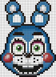 Toy Bonnie Perler Bead Pattern Bead Sprite Pixel Art Grid Pixel Art Pattern Pixel Art Templates
