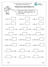 Multiply 2 Digit Multiples Of 10 Mentally Multiplying By Multiples Of 10 Worksheets Worksheets 10 Things Multiple
