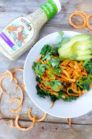 Sweet Potato Noodles with Kale & Creamy Goddess Dressing — Project Sunny