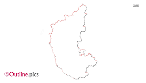 Vector geographic abstraction in pink and violet colors. Karnataka State Outline Outline Pics