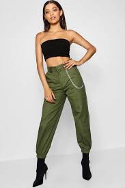 Chain Trim Cargo Pants Boohoo Cargo Pants Women Outfit Cargo Pants Outfit Fashion