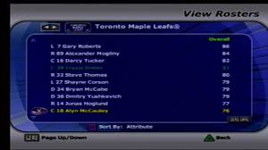 This article may contain major plot or ending details. 2001 2002 Toronto Maple Leafs Roster Archive Nhl 2002 Video Game Youtube