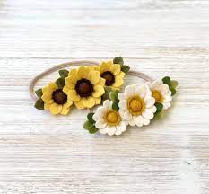 Felt Sunflower Headband Felt Daisy Headband Felt Flower Headband Spri Accesorios Para El Pelo De Fieltro Diadema De Flores De Fieltro Diademas Hechas A Mano