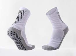 White Sports Socks For Men Customized Logo Anti Slip Socks Grips Grip Socks Sport Socks Yoga Socks Grip