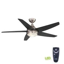 This beautiful and affordable ceiling fan comes with a 3 speed reversible motor, 5 reversible fan blades, and a light kit. Hampton Bay Etris 52 In Led Indoor Brushed Nickel Ceiling Fan With Light Kit And Remote Control Yg327b Bn The Home Depot Fan Light Ceiling Fan Ceiling Fan With Light