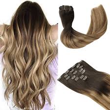 Find and save ideas about light brown hair on pinterest. Buy Hotbanana Human Hair Extensions Clip In 120g Remy Hair Extensions Ombre Dark Brown Fading To Light Brown And Dirty Blonde Ombre Clip In Hair Extensions Natural Balayage Clip Extensions 18 Inch