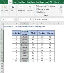 Reordering data table columns in r. How To Sort Columns In Excel Without Mixing Data 3 Ways Exceldemy