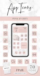 App Icons Pink And Grey Gray Ios 14 App Covers Ios 14 Widgets Aesthetic Iphone Home Screen Pink And Grey Icon Pack Blog Pixie App Icon Iphone App Design App Icon Design