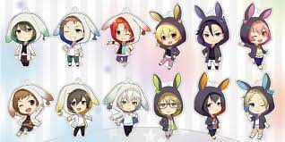 ツキウタ the animation より カワイイうさぎパーカーを着たメンバーたちがアクリルキーホルダー 缶ミラーになって登場です ツキウタ カワイイアニメ 男の子 イラスト