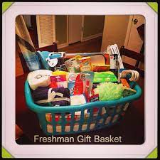 Pin By Sarah Schildy On Doin It Myself Graduation Gift Basket Dorm Gift College Gifts