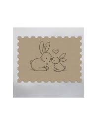 Le premier timbre fut émis le 6 mai 1840 : Timbre De Naissance Avec Petits Lapins Pour Vos Faire Part Naissance