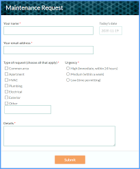 This excel based ready to use document is free of any charge and anyone can use. Maintenance Request Form Formsite
