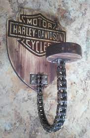 Harley Davidson Helmet Hanger Made From Recycled Motorcycle Chain Vintage Harley Davidson Moto Harley Davidson Decor Motorcycle Chain Harley Davidson Helmets