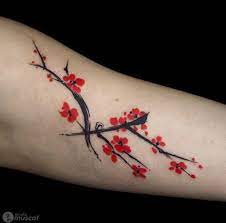 Painted Cherry Blossom Tattoo By Studio Muscat Cherry Blossom Tattoo Blossom Tattoo Shape Tattoo
