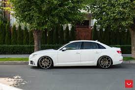 Just The Right Formula Customized White Audi A4 On Vossen Rims Audi A4 Audi New Trucks