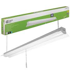Commercial Electric 4 Ft 64 Watt Equivalent White Integrated Led Shop Light 4000k Bright White 3200 Lumens Linkable 5 Ft Cord Included 54103161 The Home Depot