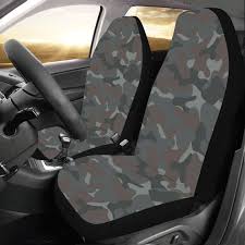 Camo Car Seat Cover Dark Grey Camouflage Front Seat Covers Set Of 2 Dog Seat Protectors Accessory Car Seats Car Seat Cover Sets Baby Car Seats