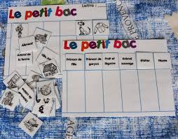 Le Petit Bac Petit Bac Bac Jeux A Imprimer