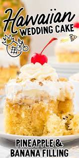 This Hawaiian Wedding Cake Consists Of A Moist Yellow Cake With A Layer Of Delicious Sweet Pineapple To In 2021 Baked Desserts Cakes Cake Recipes Hawaiian Wedding Cake