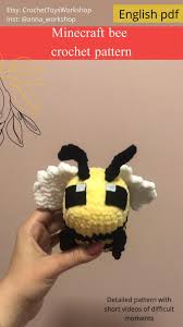 Did you scroll all this way to get facts about crochet minecraft bee? Minecraft Bee Plush Crochet Pattern Etsy Video Video In 2021 Crochet Patterns Crochet Crochet Bee