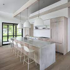 Dark wood cabinets with white countertops. 75 Beautiful Brown Kitchen With Concrete Countertops Pictures Ideas June 2021 Houzz