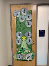 This simplistic watercolor style canvas door decor measures 16w x 54 l. Christmas Doors A Plenty At Gss Good Shepherd School New Orleans La