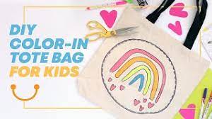 I always love to involve my kids, and this diy coloring book is certainly a. Diy Color In Canvas Tote Bag For Kids