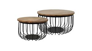 Couchtisch Set Maden Mangoholz Schwarzes Eisen Zweiteilig Durchmesser Ca 60 Cm Hohe Ca 33 Cm Und Durchmesser Ca 45 C Couchtisch Set Tisch Couchtisch