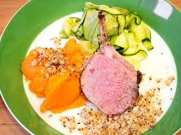 Lamm Mit Zucchini Bandnudeln Und Susskartoffelpuree Rezepte Hauptgericht Bandnudeln