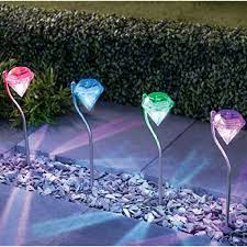 Solar Garden Lights Epicgadget Outdoor Decorations Color Changing Led Diamond Solar Light Stainless Steel Stake Pathway Lights For Landscape Walkway Yard Path Deck Lawn Patio Driveway 4 Pieces Walmart Com Walmart Com