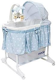 Moon Soffy 4 In 1 Cnvertible Cradle Co Sleeper For New Born Baby Rocking Bassinet With Rotating Musical Mobile With Toys 4 Heights Adjustable Position Multi Position Canopy Premiumand Attractive Buy Online