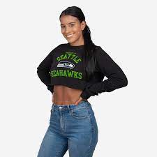 Seattle Seahawks Womens Cropped Team Crewneck Foco