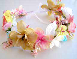 Corona De Flores Colores Pastel Rosa Crudo Blanco Azul Y Amarillo Floralcrown Flower Tiara Pink Corona Pink Flamingo Party Flower Crown Flamingo Party