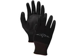 Magid Ultra Thin Lightweight Coated Work Gloves Polyurethane Palm Coated Black Gloves For Work With A Form Fitting Wrist Excellent Grip Size 8