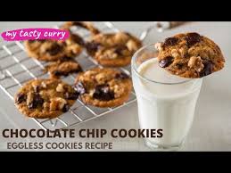 In a separate, small bowl, whisk together the water, oil and baking powder until frothy and combined. Eggless Chocolate Chip Cookies My Tasty Curry