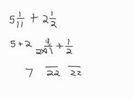 Whole numbers part (5+2+0) = 7 fractions part = + + since the denominators of fractions aren't the same find the lcm of denominators and express them as like fractions lcm(4, 5, 6) = 60 = + + = + + = = now add the like fractions and express the sum to its simplest form = 7 therefore, 5 , 2 , when added gives 7 Adding Mixed Numbers With Uncommon Denominators Youtube
