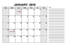 2019 Printable Calendar Pdf Free Printable Templates