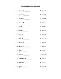 One Step Two Step Equations Inverse Operations Match Up Two Step Equations Inverse Operations Equations