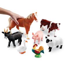 Learning Resources 7 Pc Jumbo Farm Animals Farm Animal Toys Animal Figures Animal Learning
