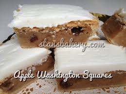 Apple Washington Squares Old Fashioned Sinkers Apple Raisin Bread Pudding Baked In A Pie Crust And Topped With Frosting Square Cakes Cake Recipes Baking