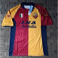 Jersey As Roma Home Retro Tahun 2001 2002 Roma Classic Calsic Go Grade Ori Thailand Aaa Kaos Bola Shopee Indonesia