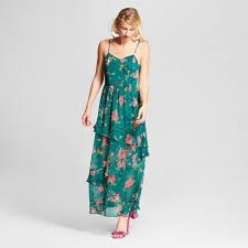 Women S Floral Print Chiffon Maxi Dress Xhilaration Green Target Floral Print Chiffon Maxi Dress Maxi Dress Floral Print Chiffon