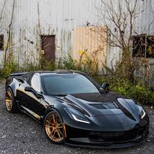 Chevrolet Corvette C7 Z06 Painted In Black W Gold Adv 1 Wheels Photo Taken By Nspec Garage On Insta Black Corvette Chevrolet Corvette Chevrolet Corvette C7
