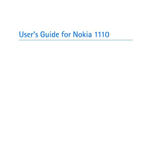 Now disconnect your nokia 1110i and reconnect it after 10 seconds. User S Guide For Nokia 1110