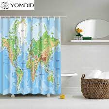 Just like your shower curtain, you'll find liners in a small variety of sizes. Different World Map Pattern Shower Curtains Printed Bathroom Curtains Shower Wall Hanging Map Curtain World Map Shower Curtains Shower Curtains Aliexpress