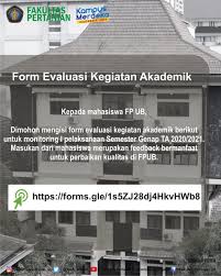 Evaluasi kegiatan ketua pelaksana ppsmb silase 2012 assalamualaikum warokhmatullahi wabarokatuh alhamdulillah. Fakultaspertanianub On Twitter Pengumuman Form Evaluasi Kegiatan Akademik Kepada Mahasiswa Fp Ub Dimohon Mengisi Form Evaluasi Kegiatan Pbm Akademik Semester Genap Ta 2020 2021 Tautan Https T Co 3fn9vmj3dx Pengisian Terakhir Tanggal 14