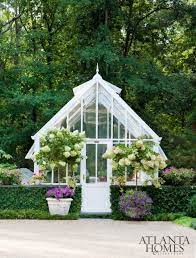 The Charming Greenhouse Was Designed By Baker Garden Design Greenhouse English Cottage Garden